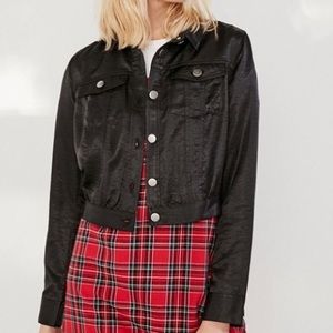 URBAN OUTFITTERS Slick Satin Trucker Jacket